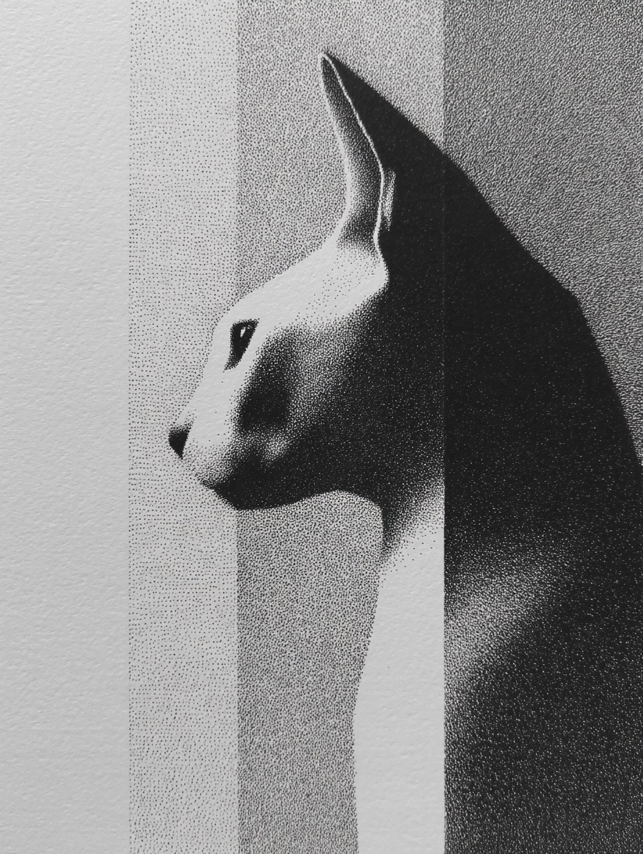 Grayscale Sphynx Art: Explore Value Contrast