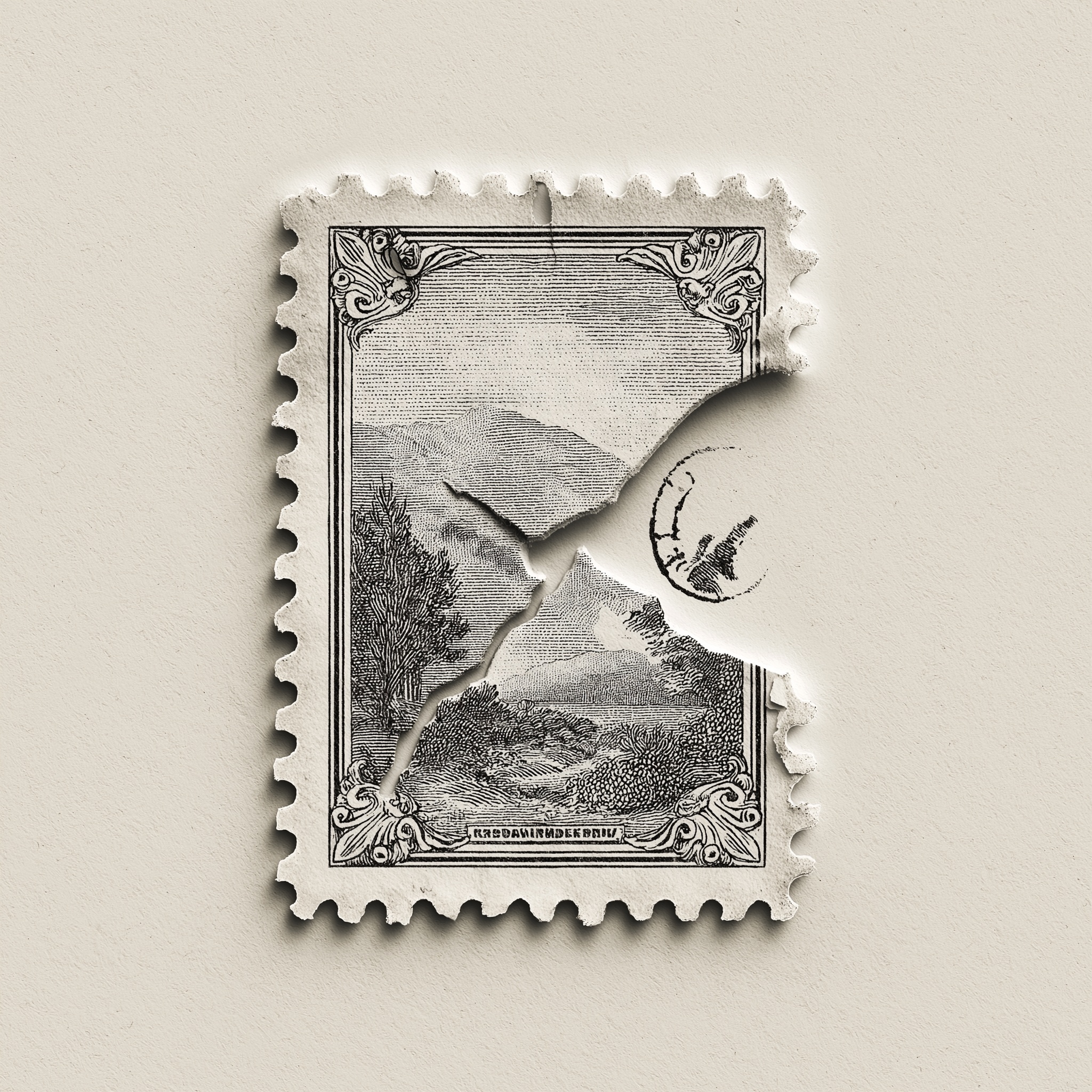 Vintage Postage Stamp Sticker for Journaling Decor