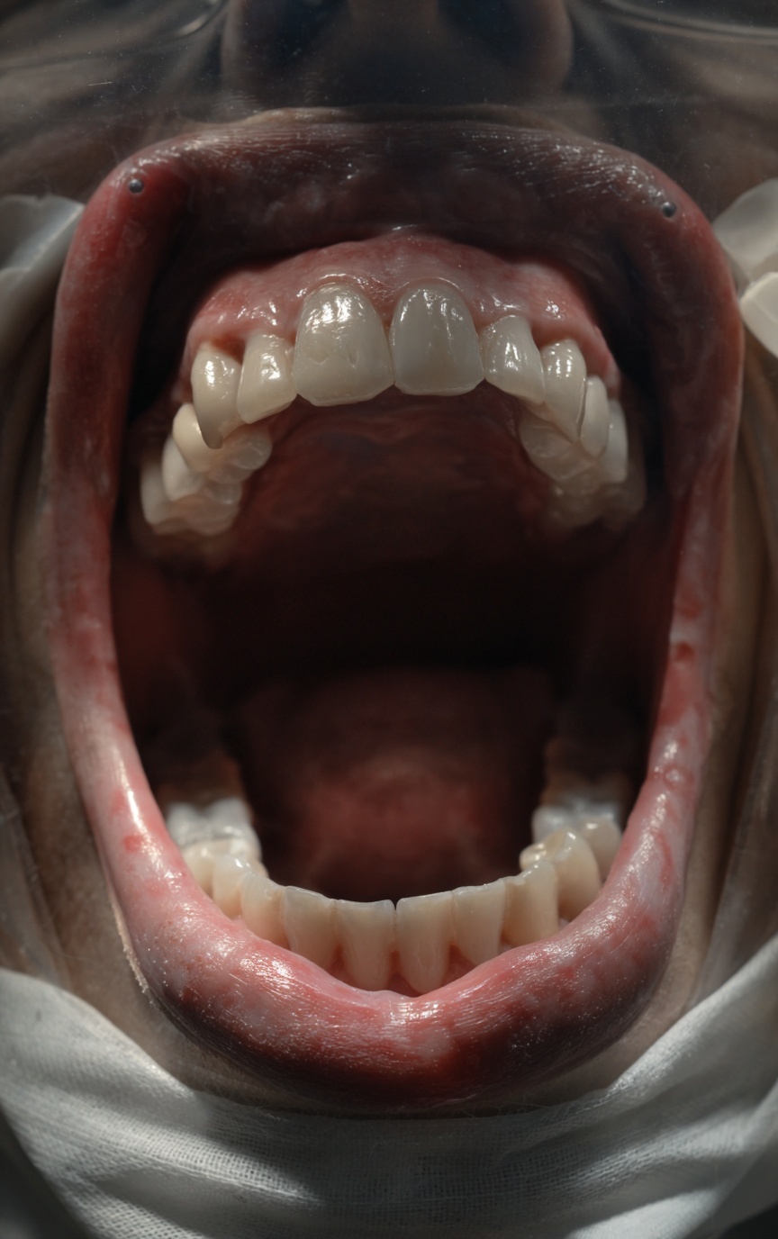 Open Men's Mouth with Dental Room: No People