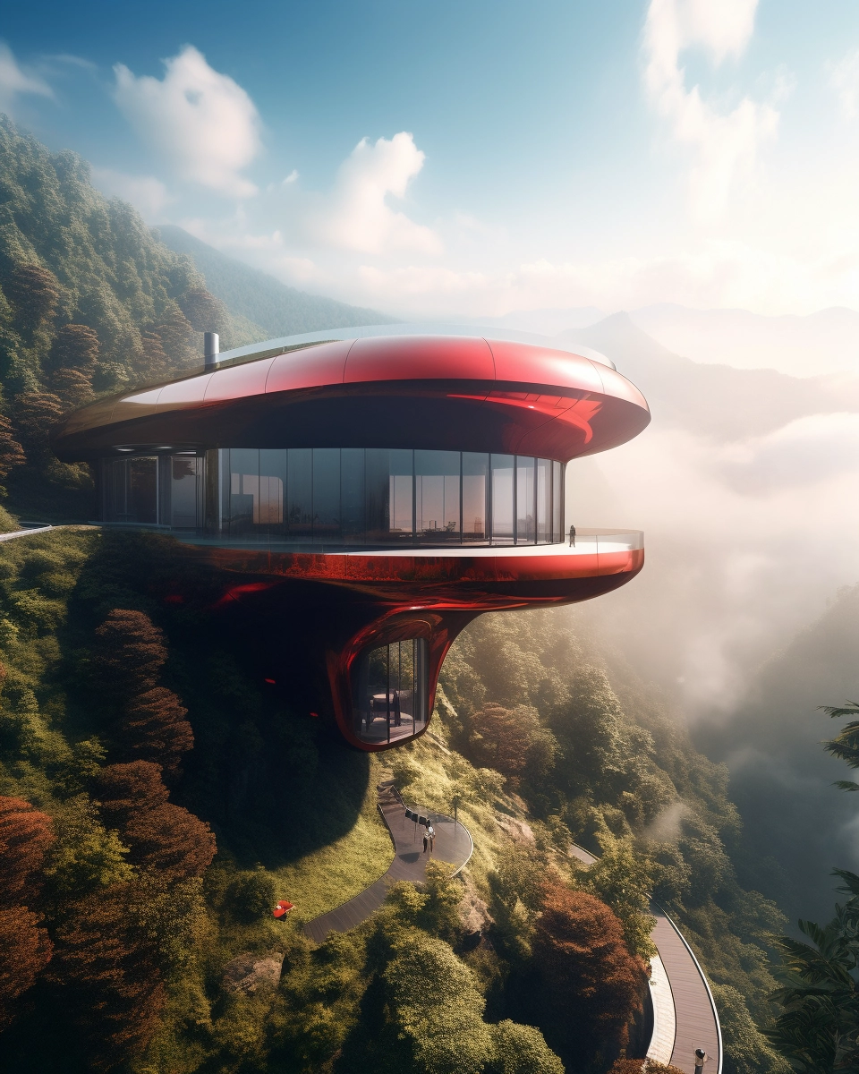 Cloud Villa: Futuristic Luxury on Mountain Tops