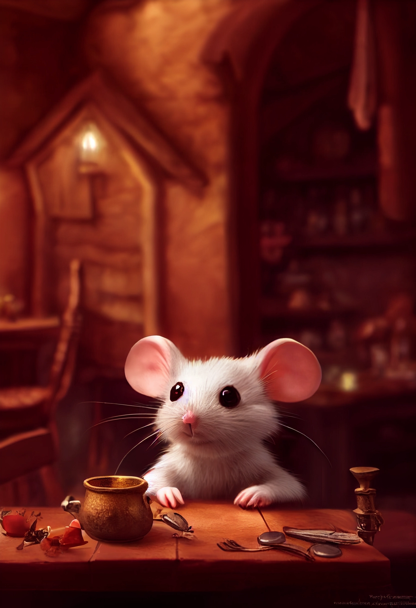 Medieval Mouse Portrait: Ultra-Detailed 8K Rendering