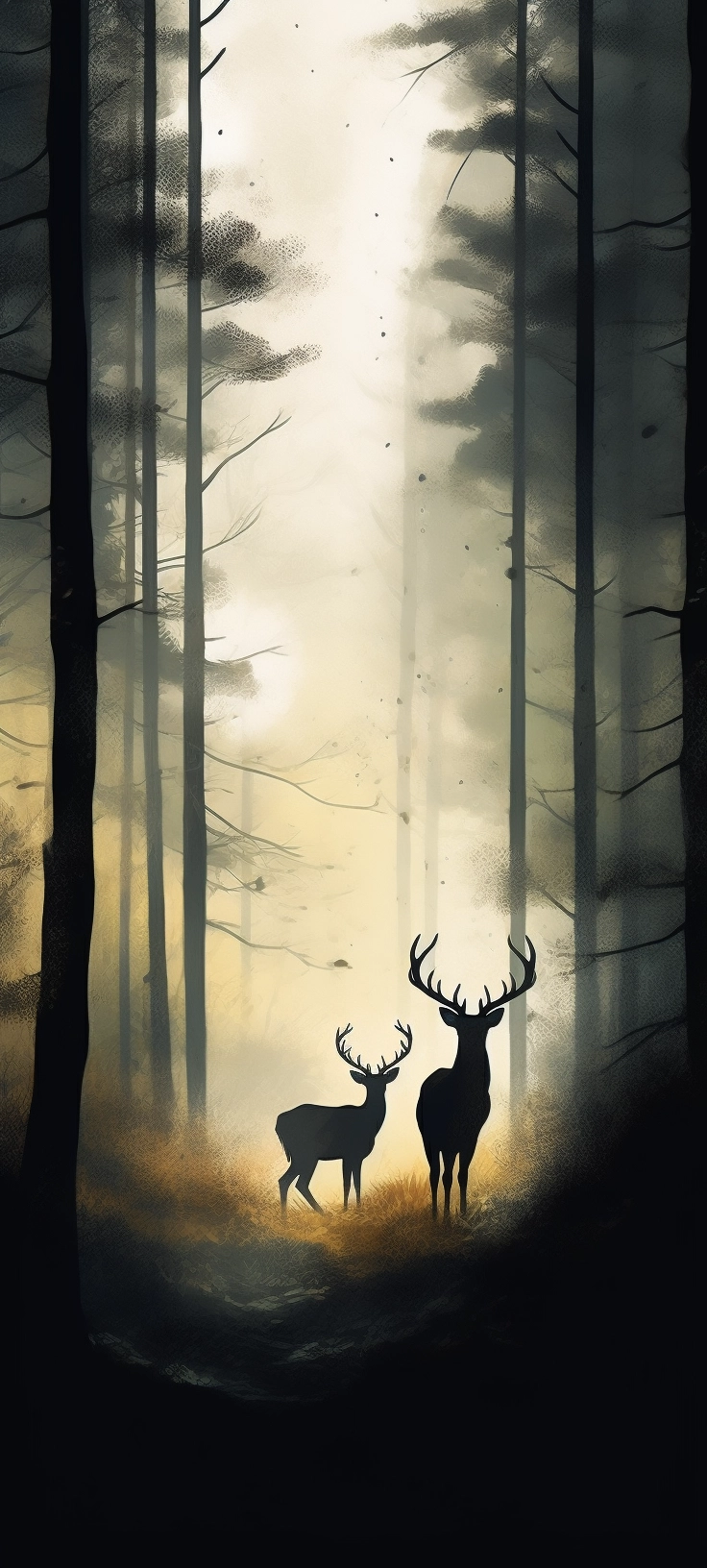 Enchanting Deer in Coniferous Forest