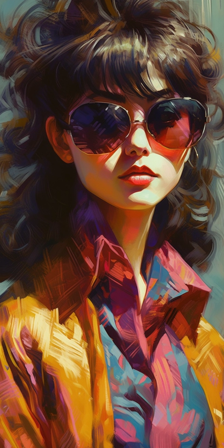 Hyper-detailed anime lady in sunglasses