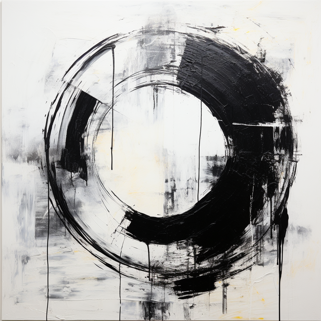 Mesmerizing Abstract Circle Art - Black & White Paintings