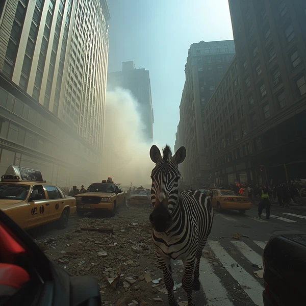 Zebra in the City: A Striking Urban Contrast