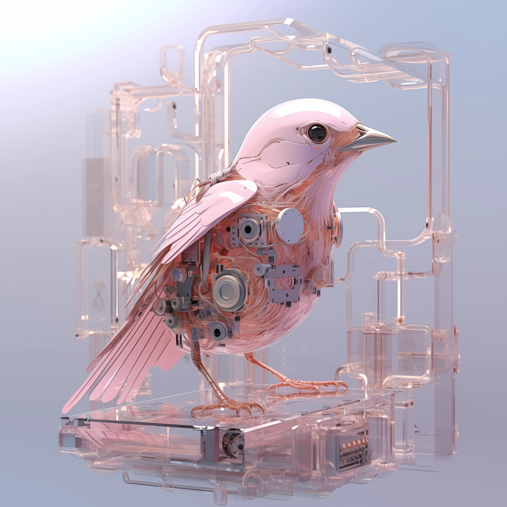 Exploring 3D Abstraction & Electronics: Y2K Fantasy with Soft Pink & Gray