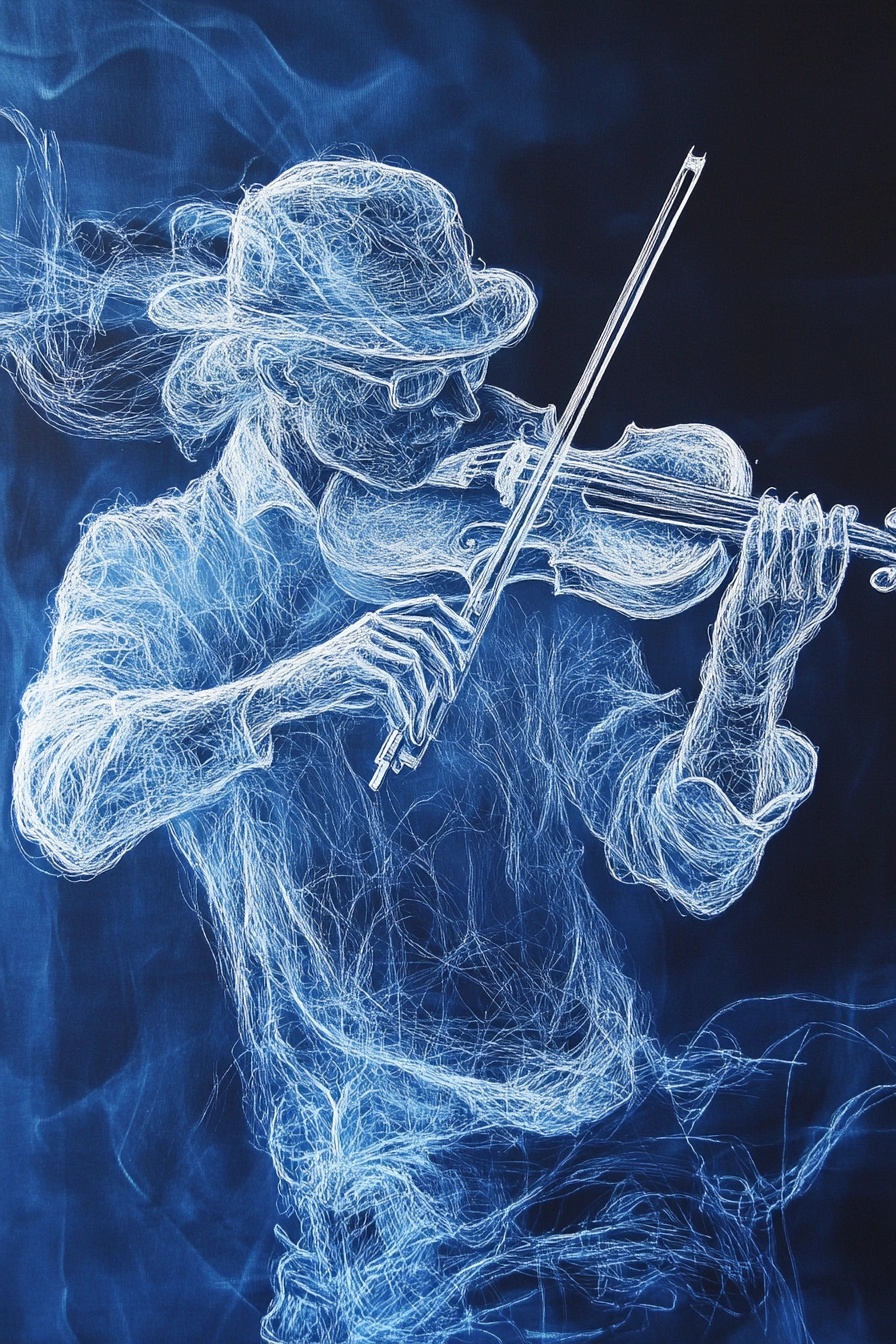 Linen Thread Art: Violin & Flute Canvas Creations