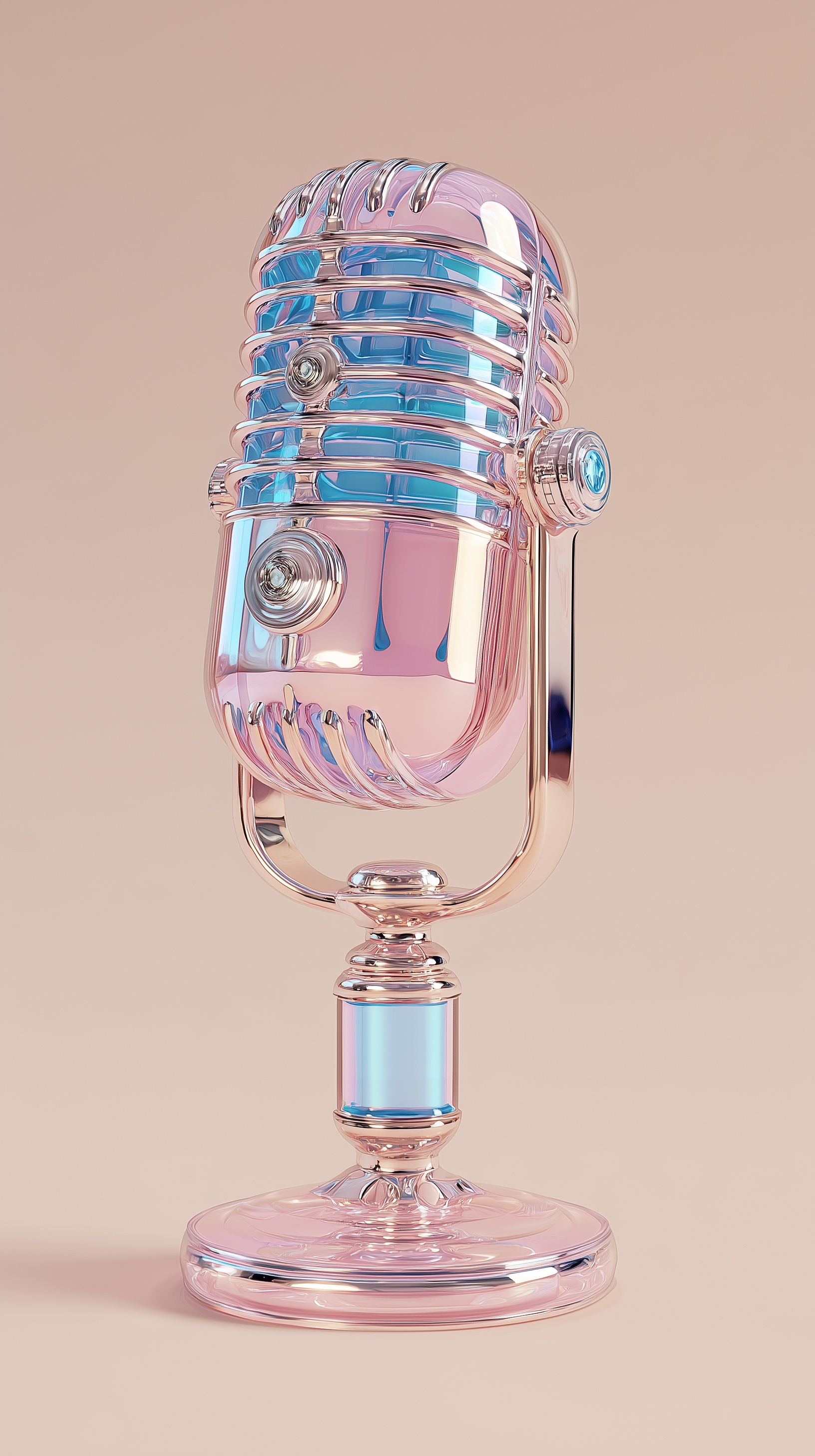 Elegant Pink Crystal Microphone - Exquisite Design