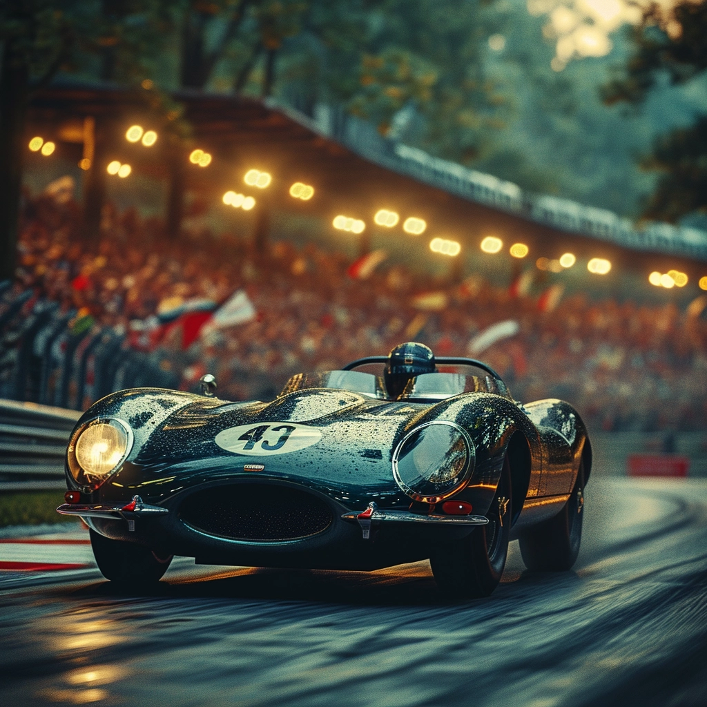 High Speed Vintage Jaguar Racing: Thrilling Action on the Racetrack!