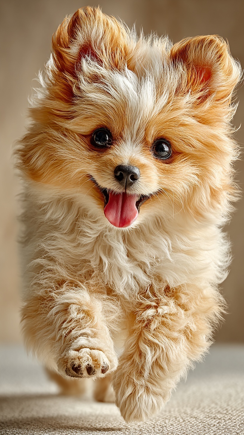Adorable Pomeranian in Action - Capture the Joy