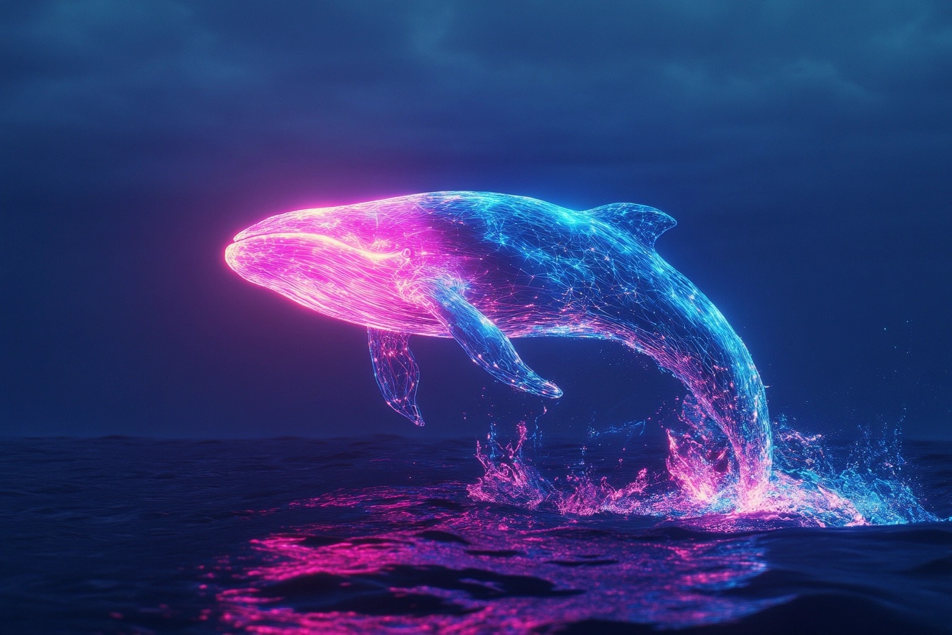 Experience the Futuristic Leap of the Neon Whale