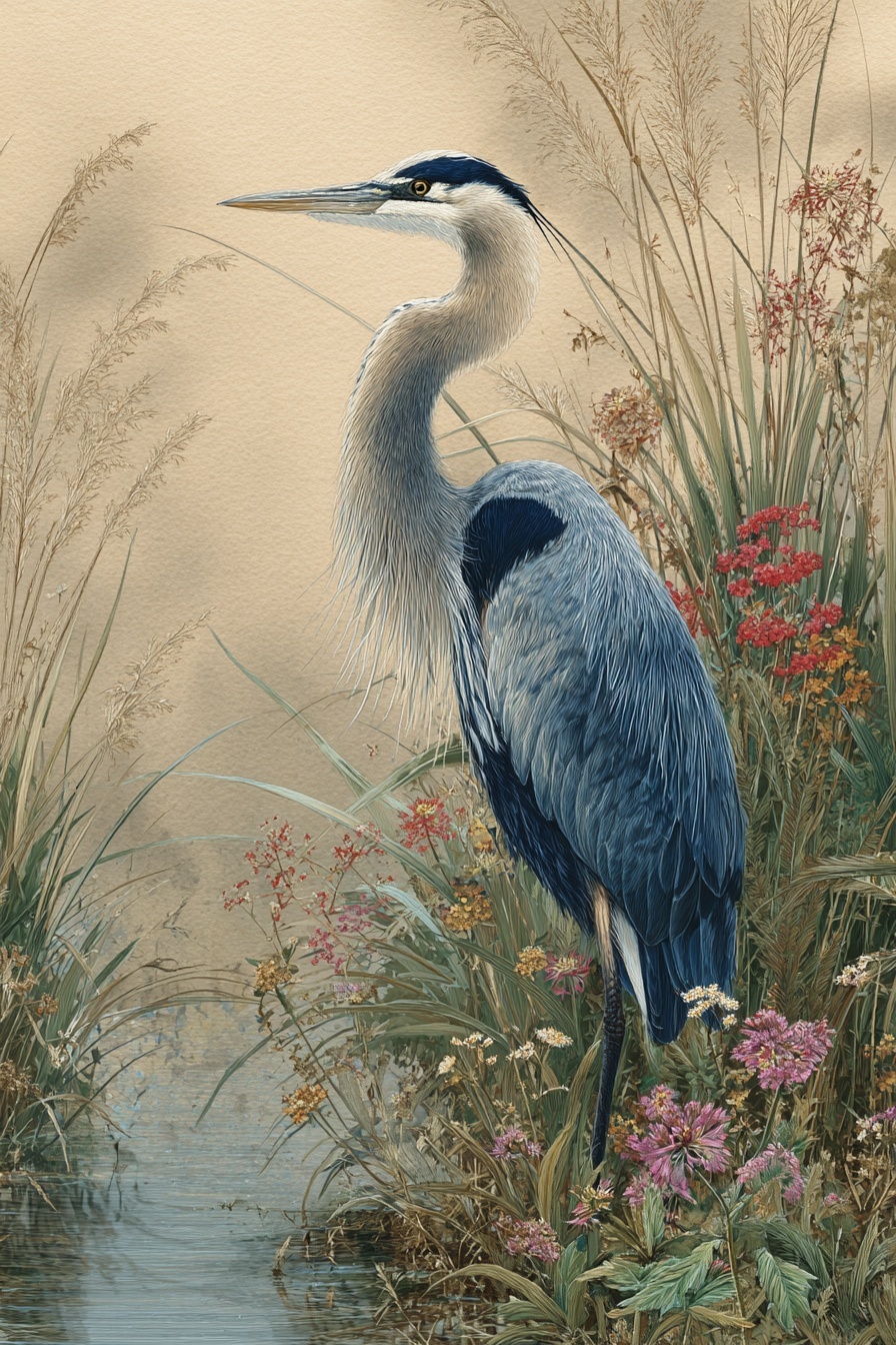 Elegant Blue Heron: A Wildlife Masterpiece