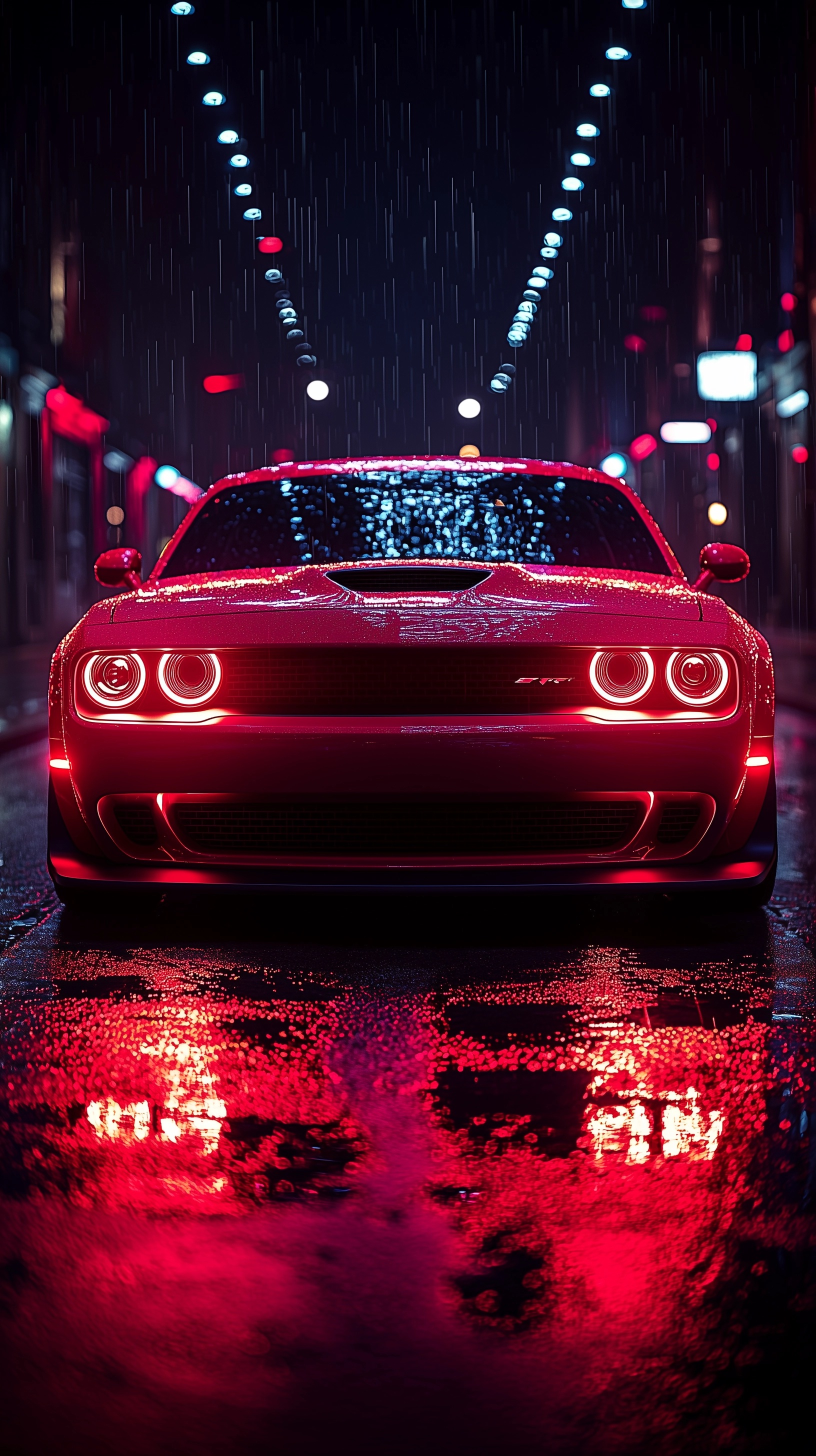 Stunning Night Photography: Dodge Challenger Headlight