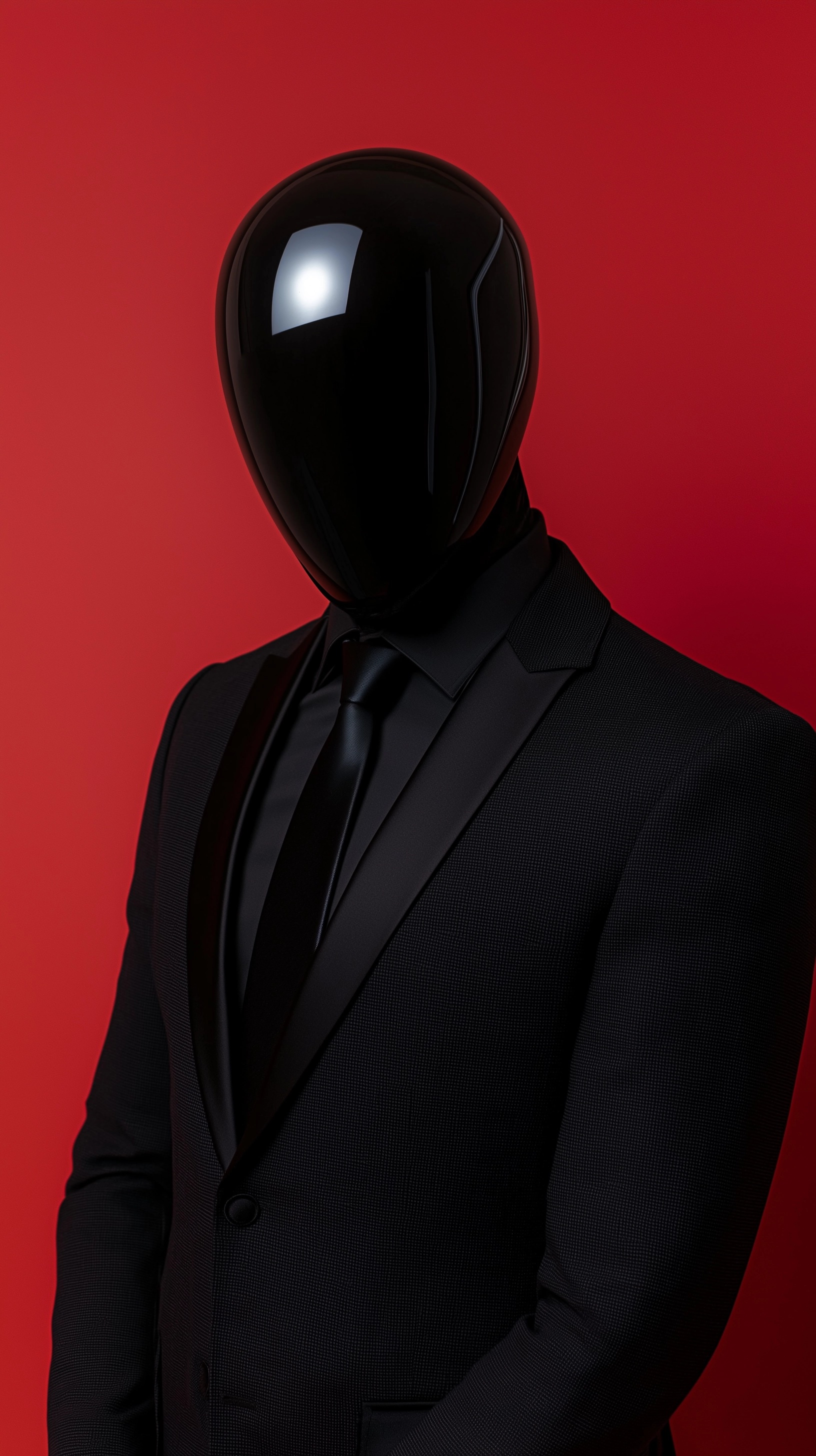 Heroic Elegance: Modern Black Glass Mask Style