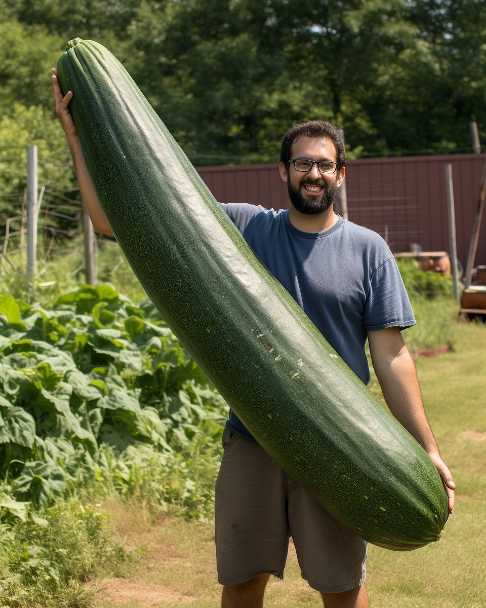 Enormous 18-Foot Zucchini from Dedicated Farmer