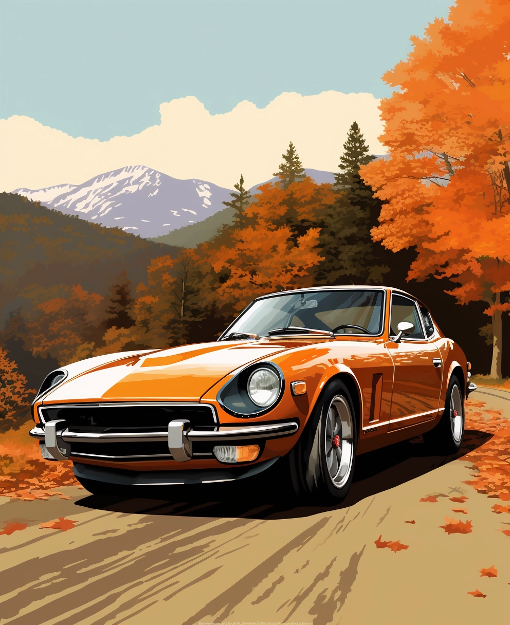 Vibrant Thanksgiving Restoration: 1970 240Z Illustration