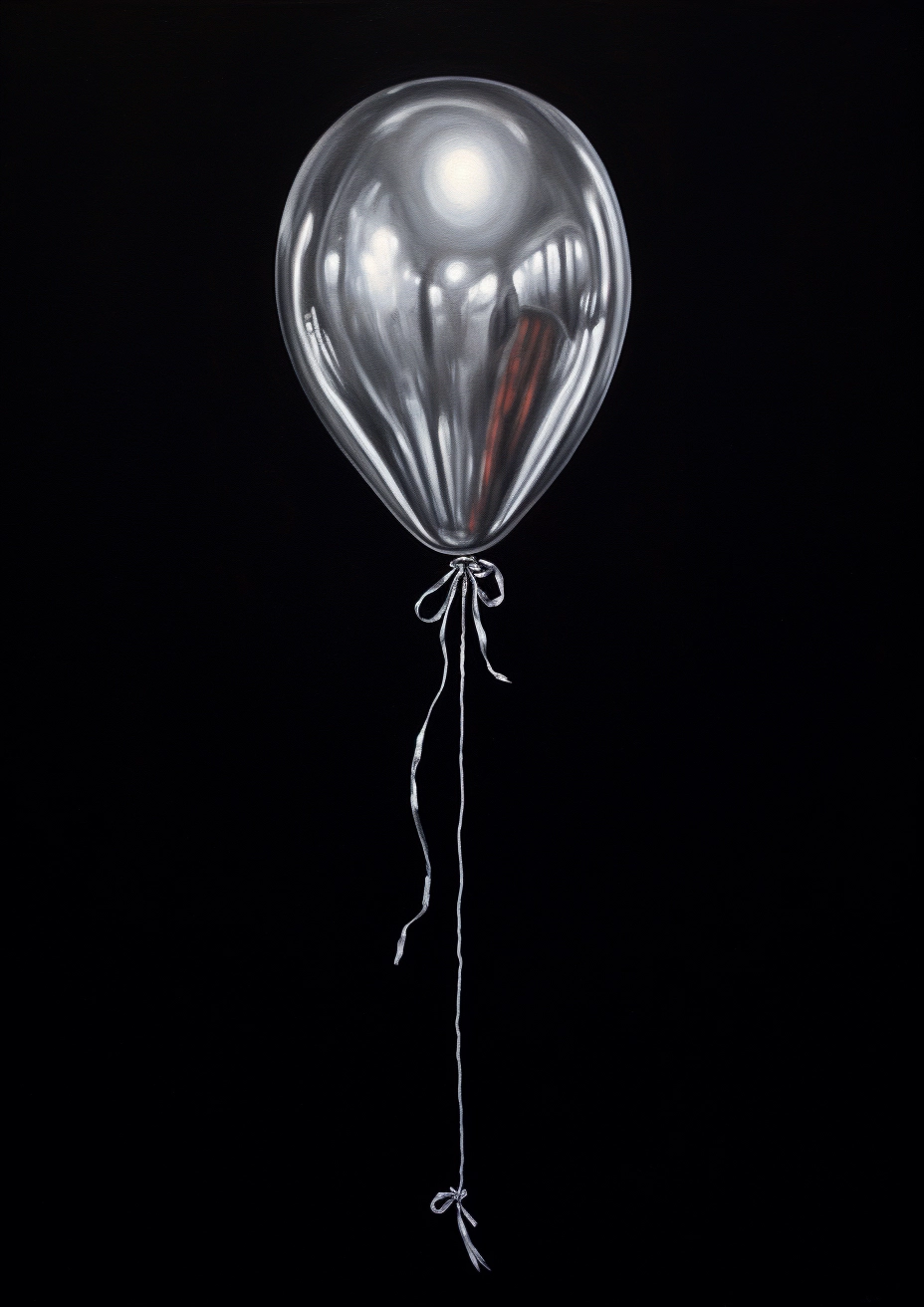 Sleek Silver Iron Balloon: Acrylic Canvas Art