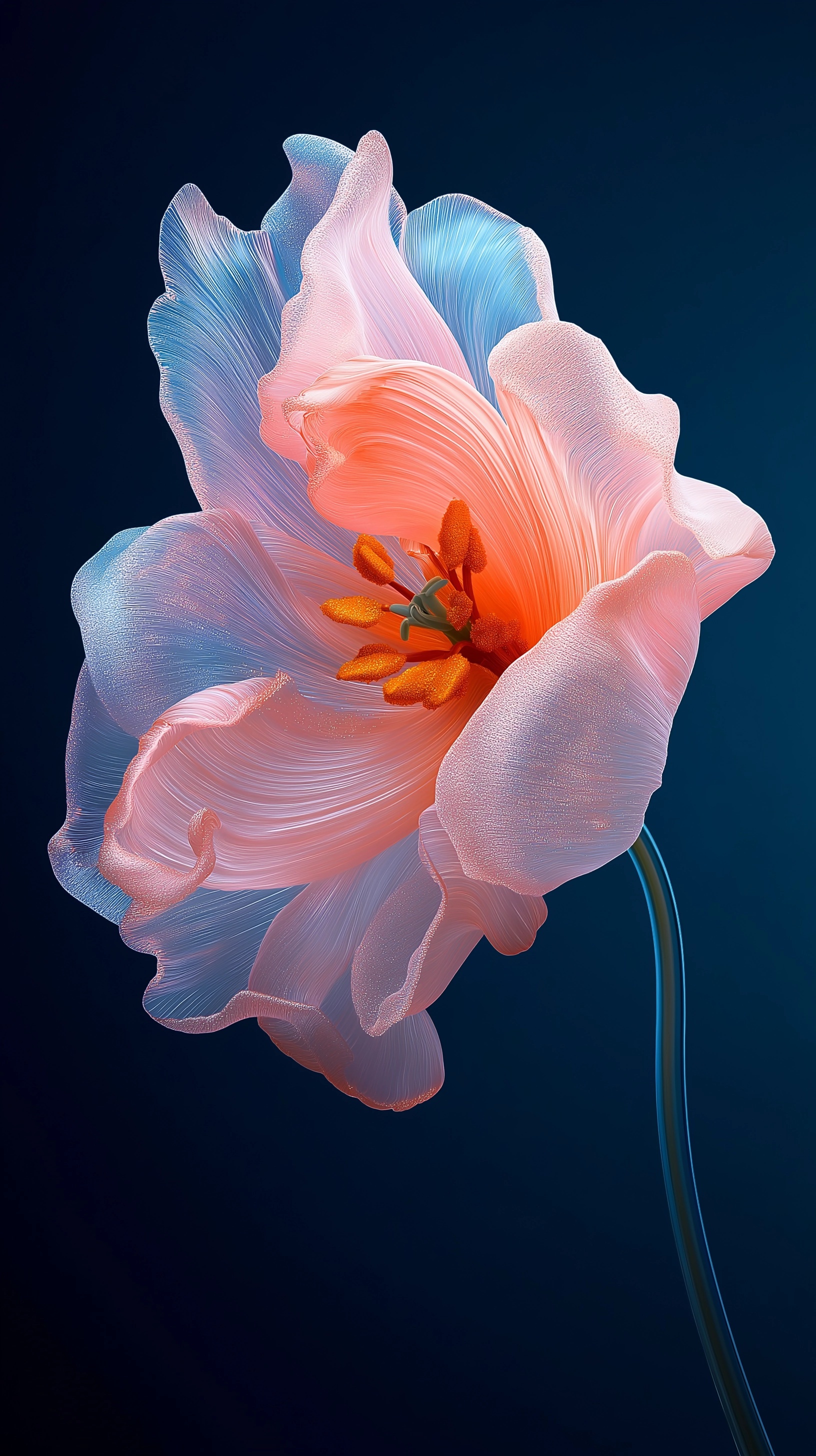 Elegant 3D Glass Tulips: A Futuristic Floral Dream