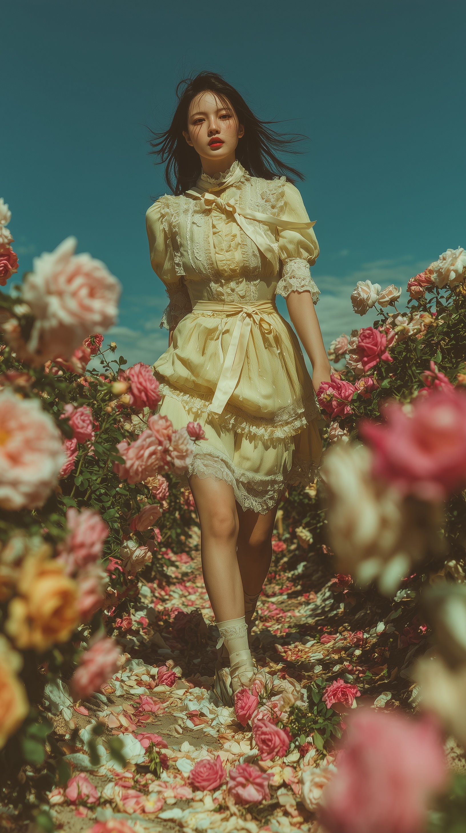Elegance in Bloom: Korean Beauty in Pastel Dress