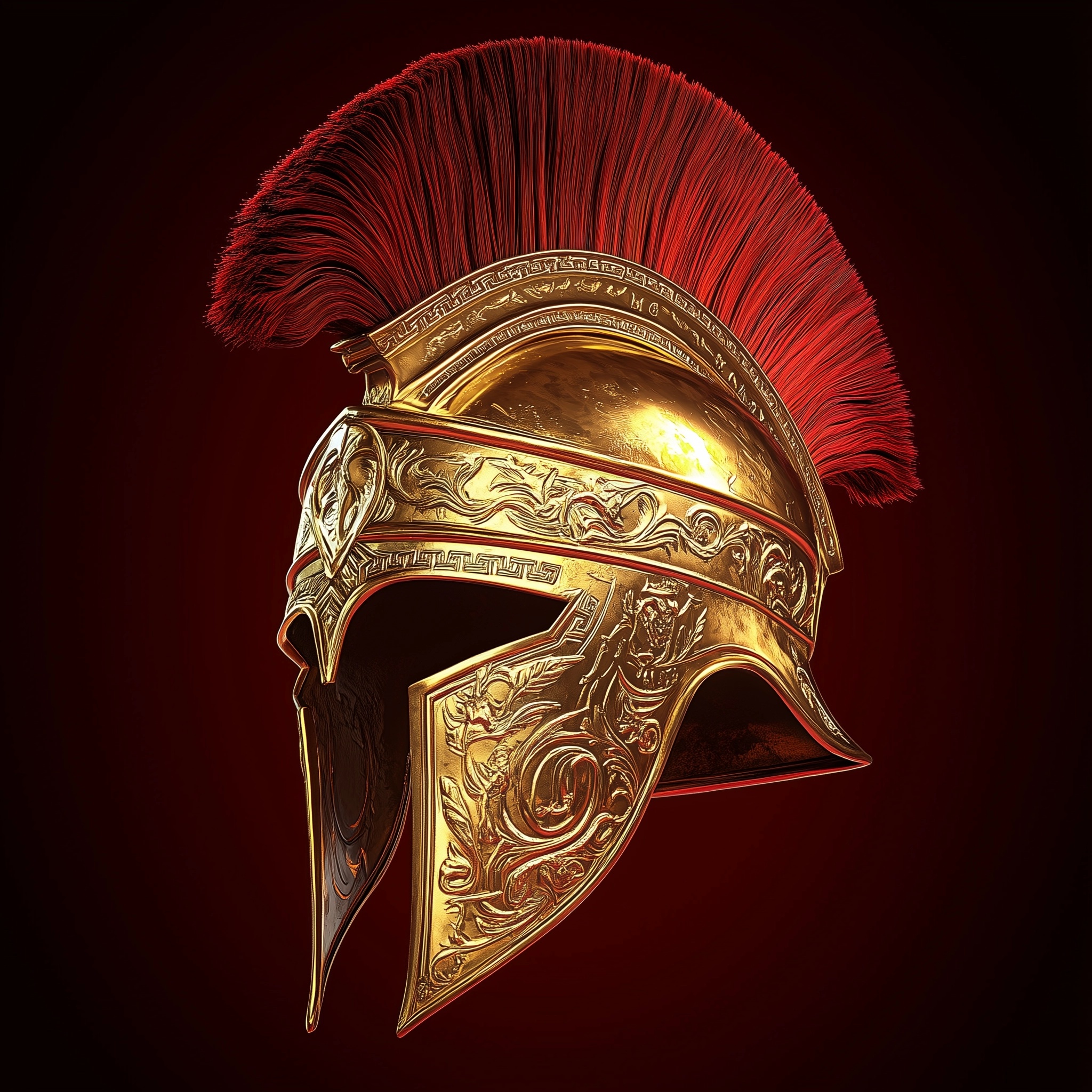 Epic 3D Golden Ares Helmet Artwork for Gamers