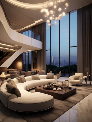 Modern Fashion Living: Hong Kong Villa's Stylish Living Room