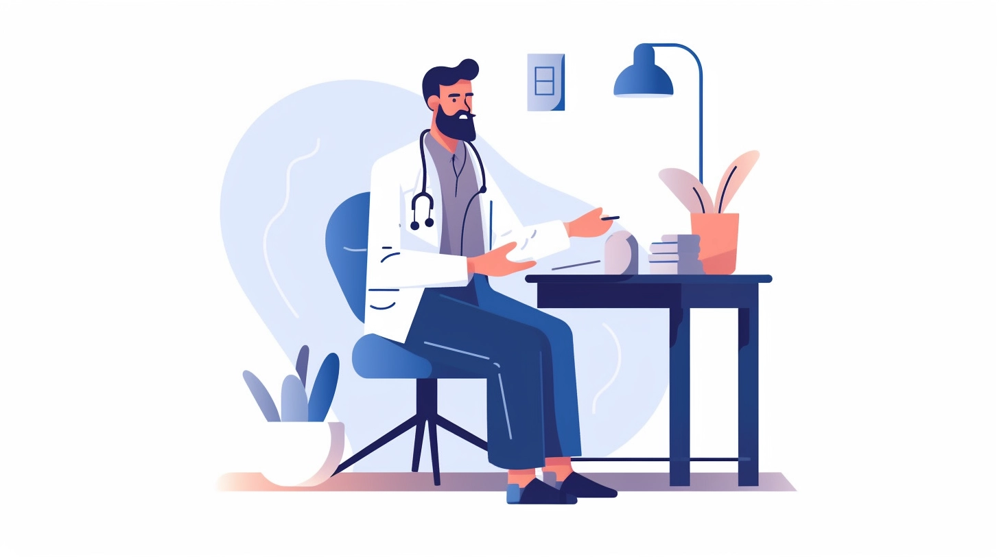 Doctor Consultation: Minimalistic Vector Illustration