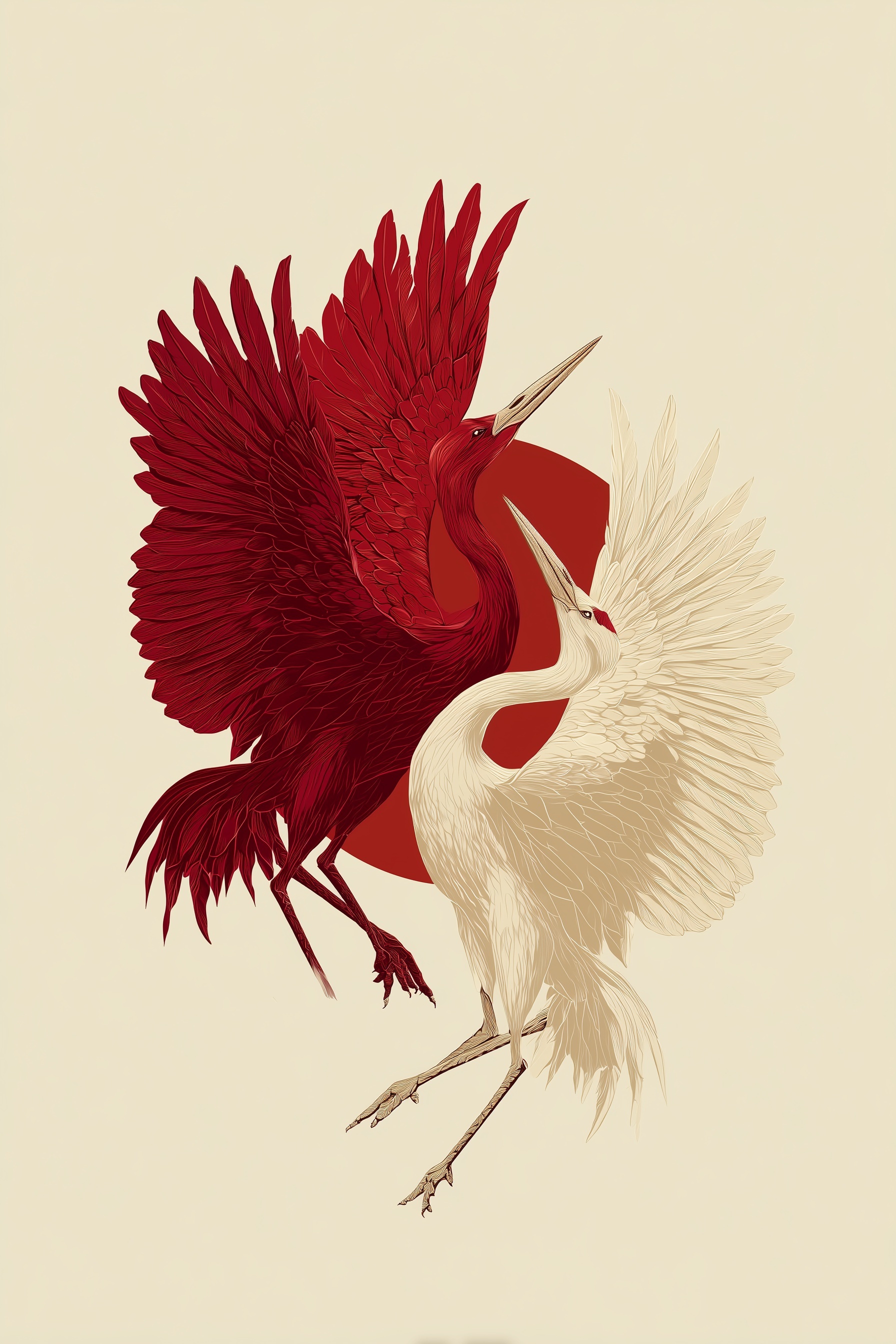 Bold Crane Design for Streetwear Apparel