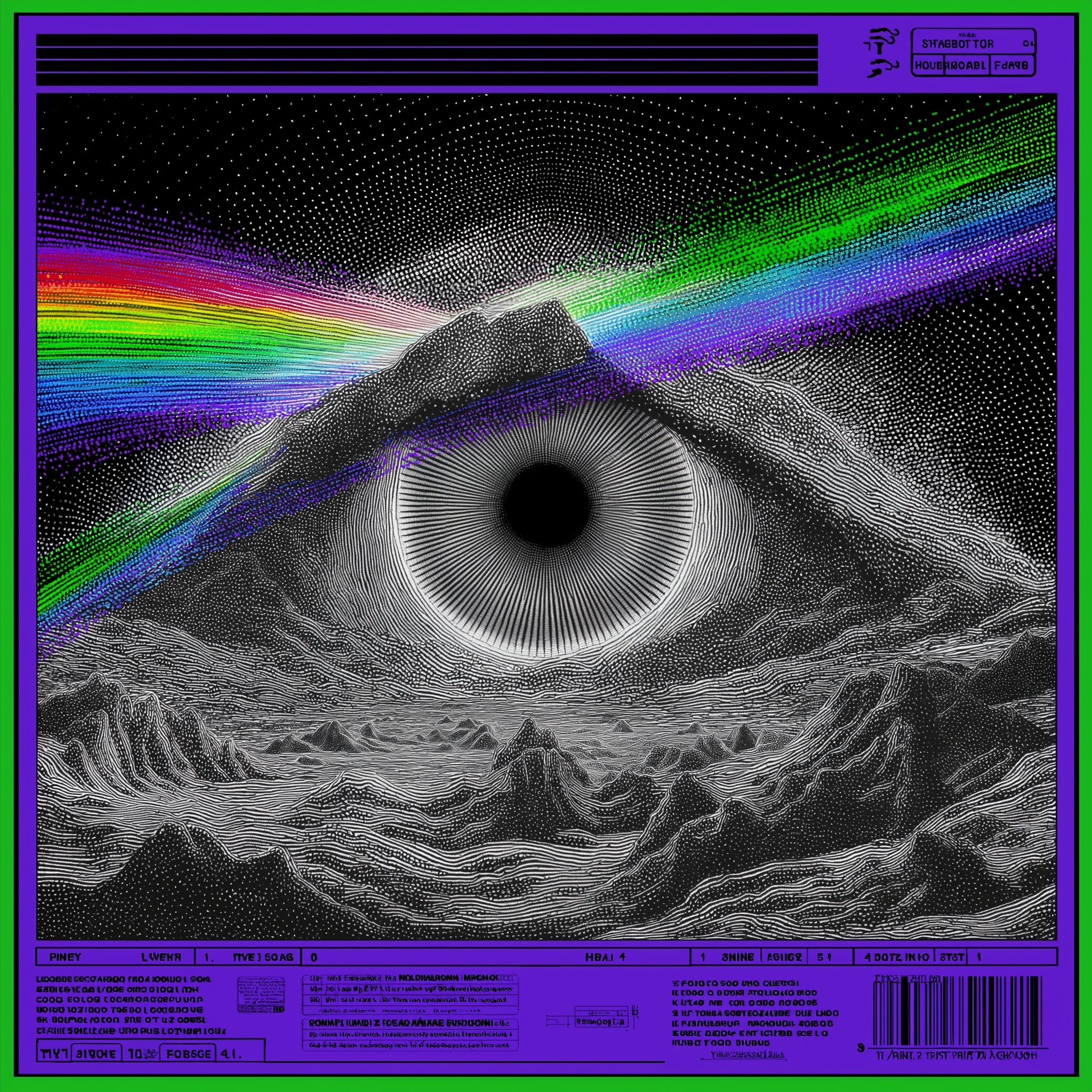Vibrant Techno Album Cover Design - Modern UI Focus