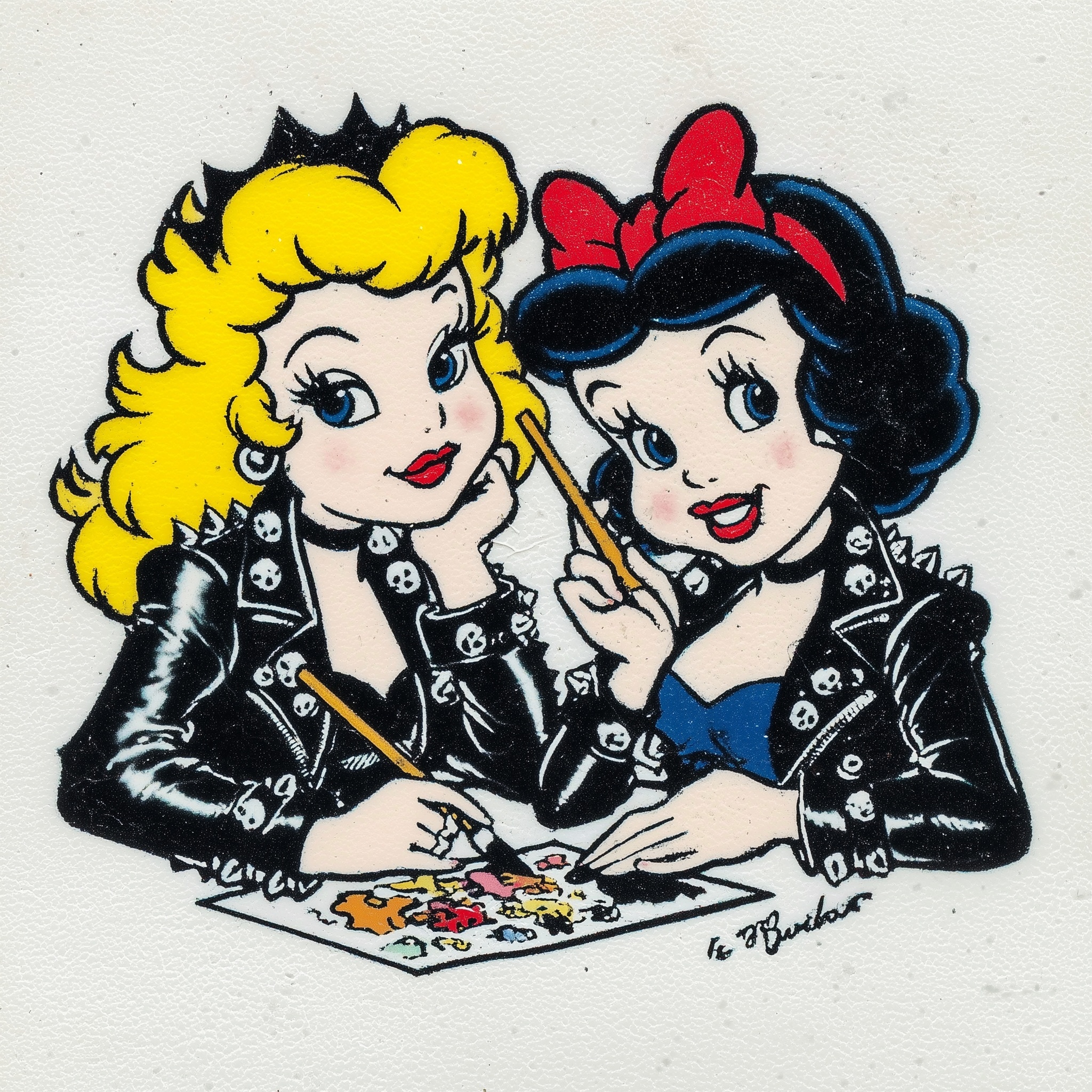 Artistic Princesses: Leather Jackets & Creative Canvas