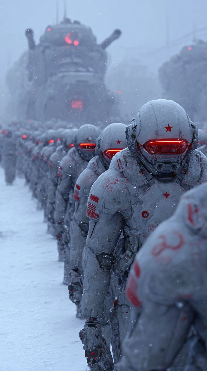Futuristic Russian Army in Epic Snowy Showdown
