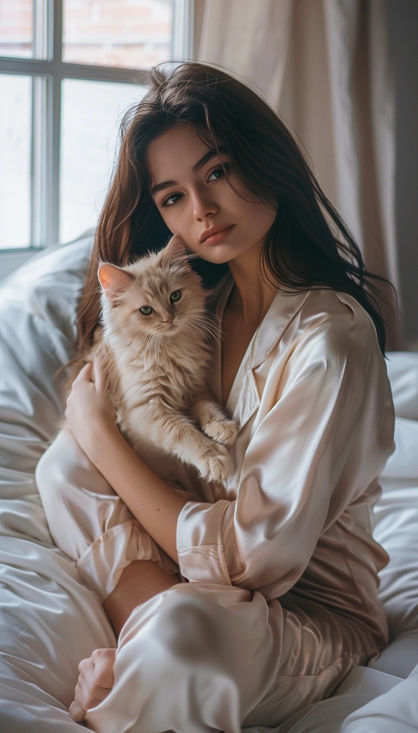 Stunning Canon R5 Photo: Anastasia with Kitten