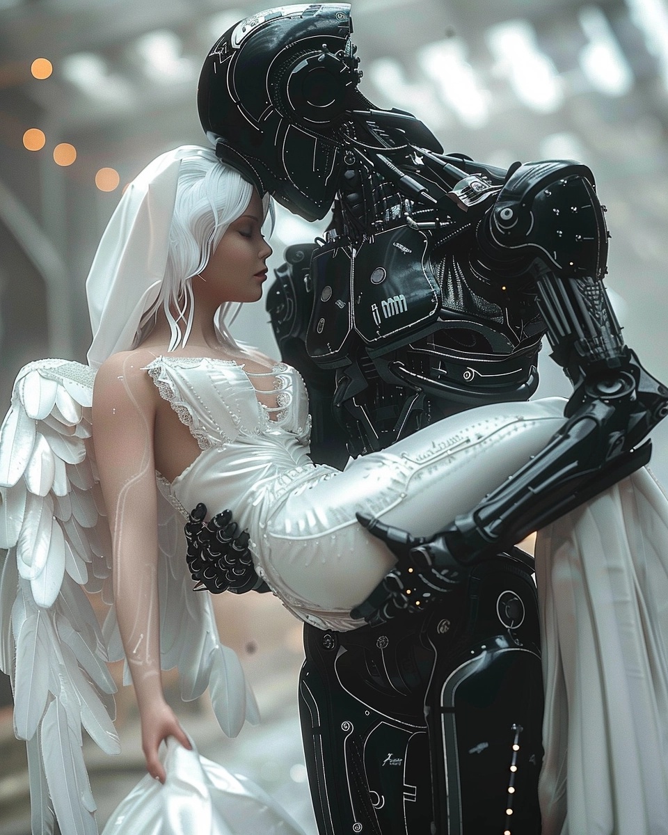 Epic Cyborg and Angel: A Stunning Visual Journey