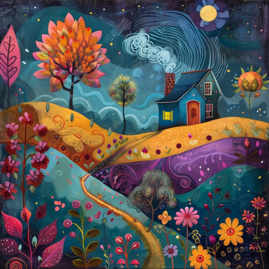 Whimsical Fall Landscape Art for Your Home