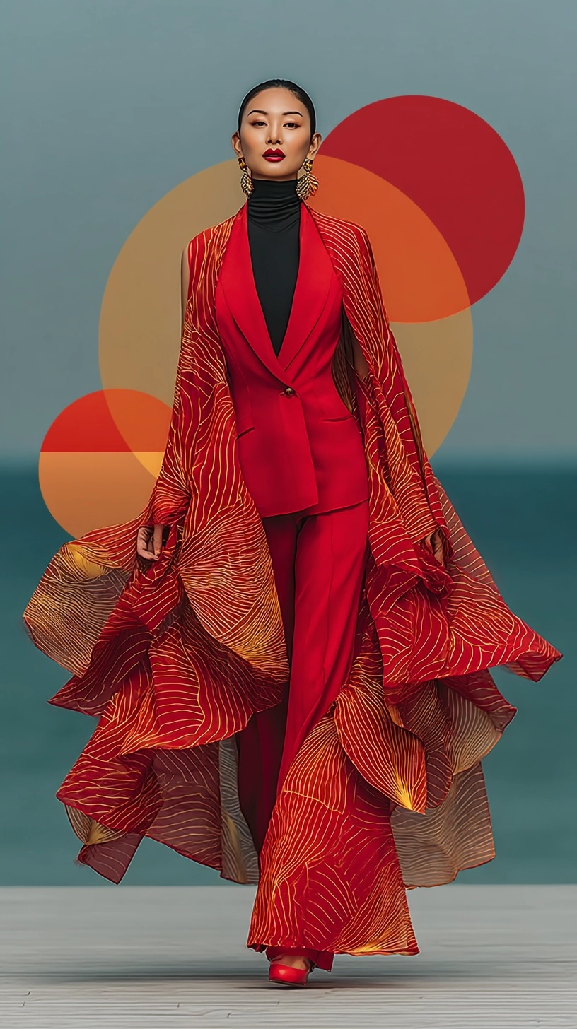 Elegant Surrealism: Crimson Shawl Photography