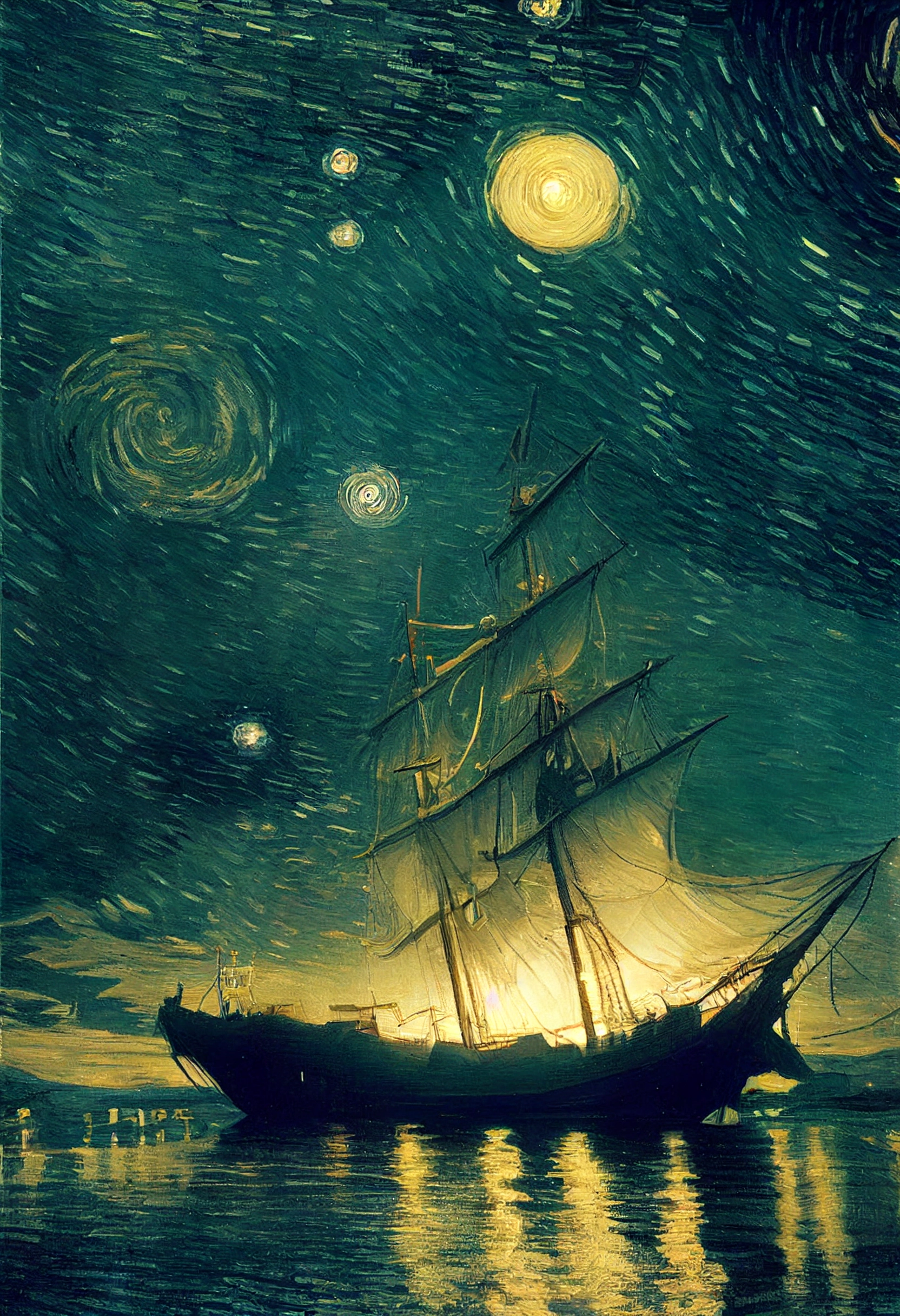 Stunning Cell Shaded Pirate Ship at Night - 8K Quality