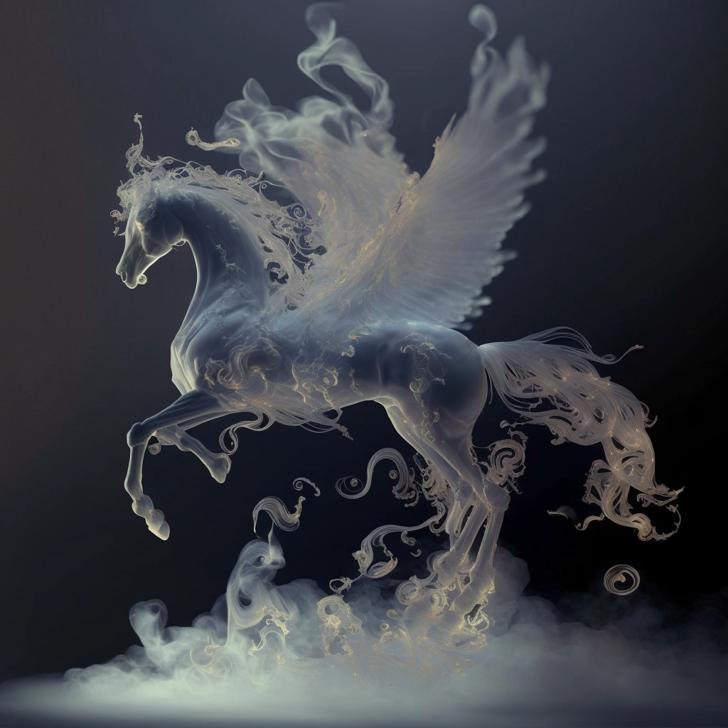 Ethereal Pegasus Smoke Sculpture by Tsuchiya