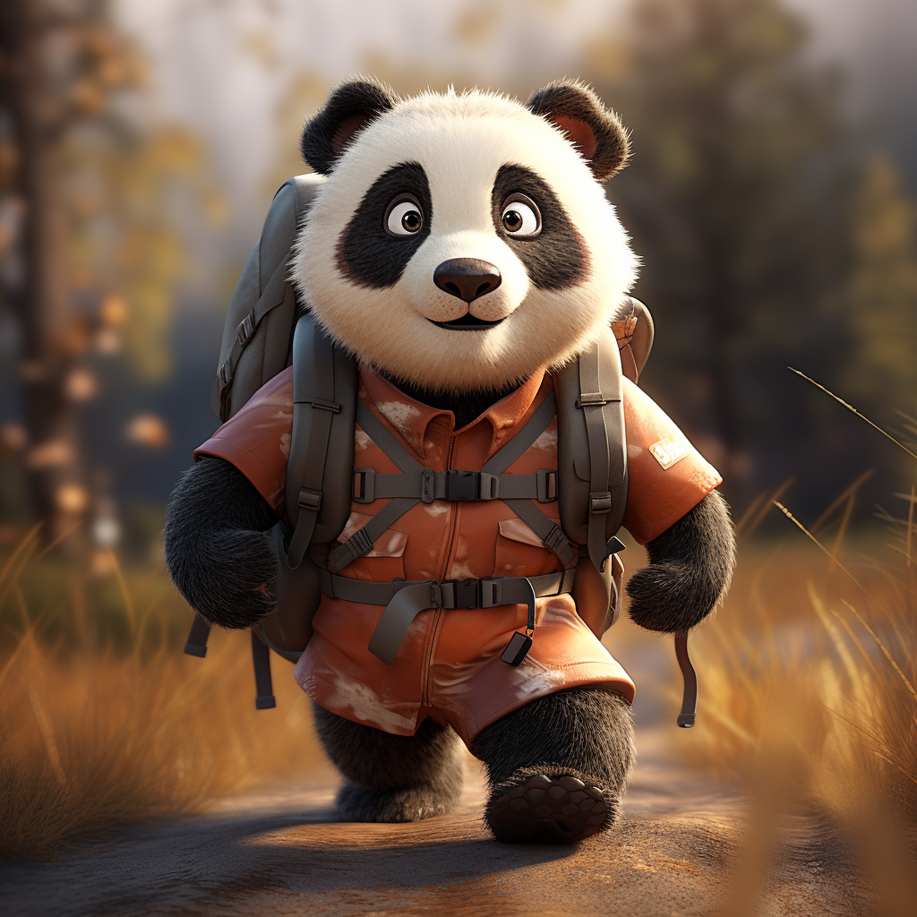 Adorable Baby Panda Heads to School with a Backpack!