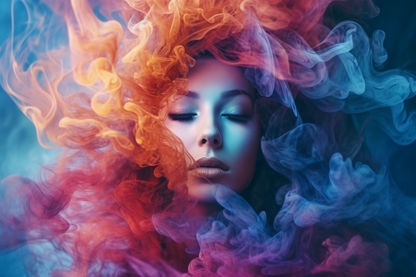 Fluid Surrealism: UHD Surreal Abstract Portrait with Hyper-Realistic Smoke