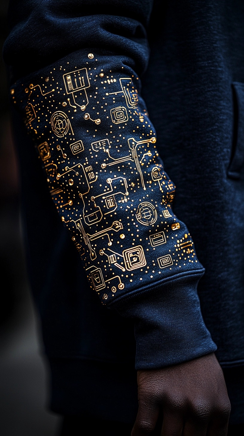 Custom Circuit-Print Sweatshirt for Stylish Students