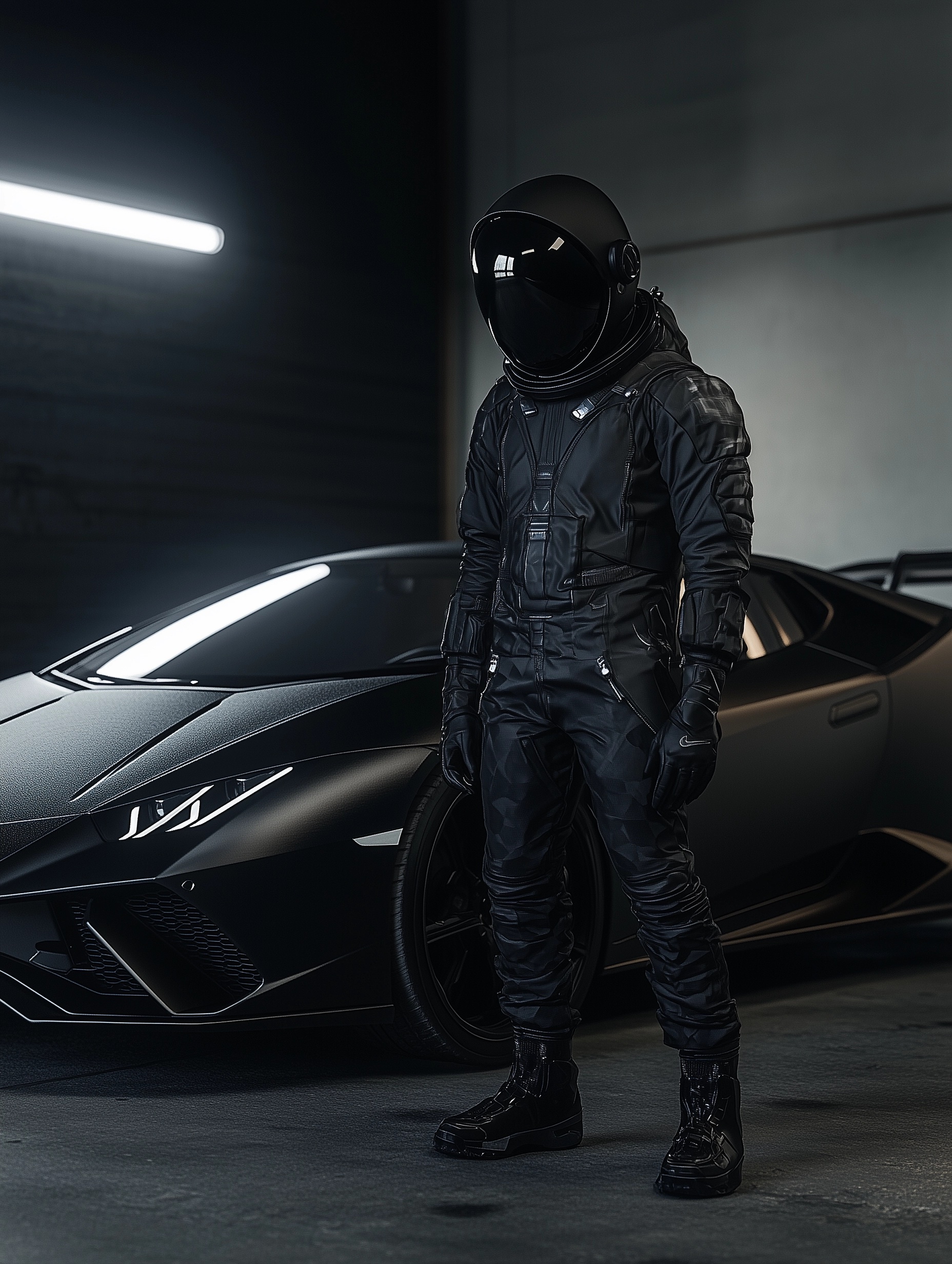 Epic Black Lamborghini & Spaceman in Stunning Detail