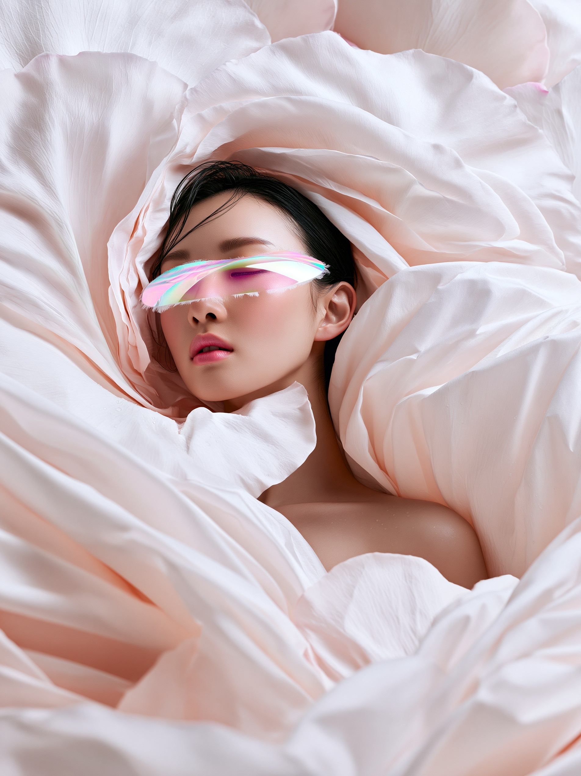 Surreal Floral Elegance: A Fashion Portrait