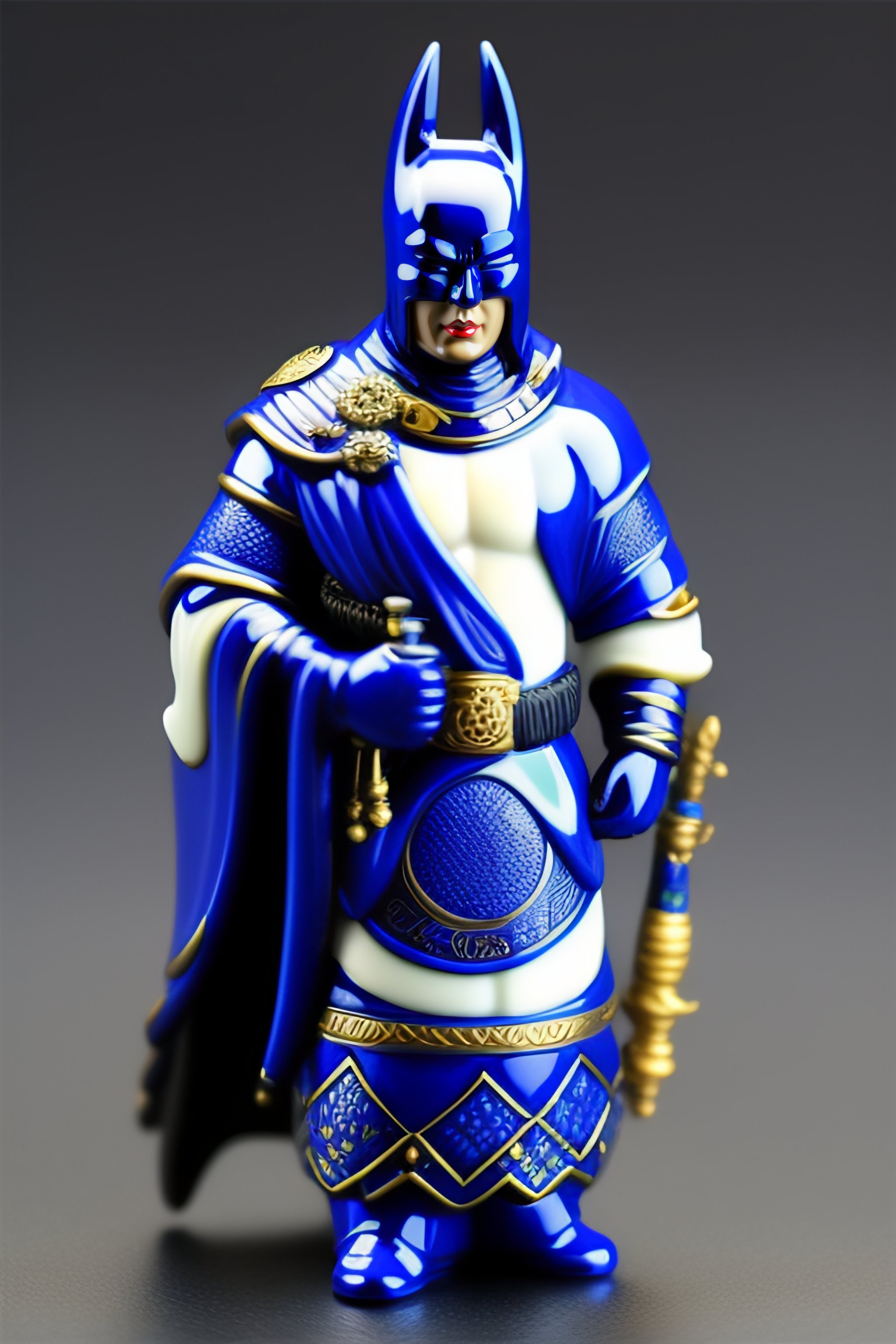 Blue & White Chinese Batman Figurine