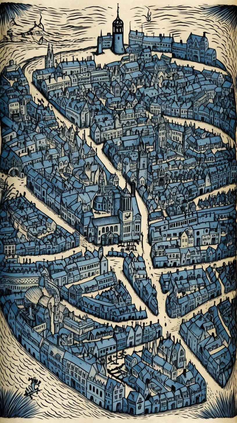 Enchanting Oxford: A Mythical Map in Fairy Tale Style