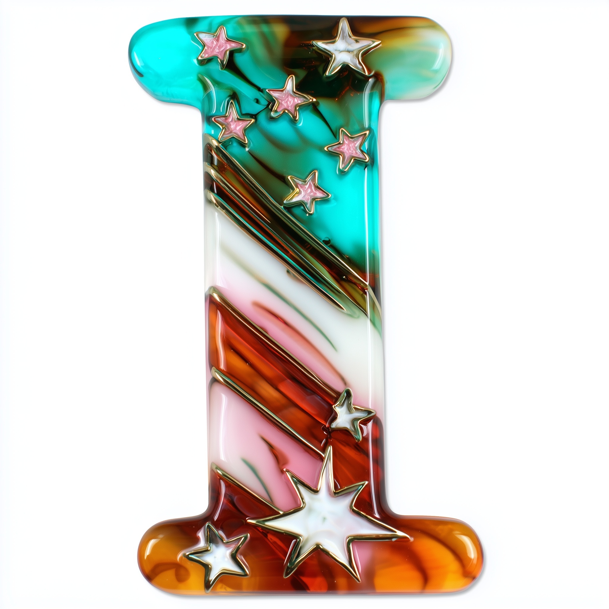 Patriotic 'I' with Stars and Stripes Design