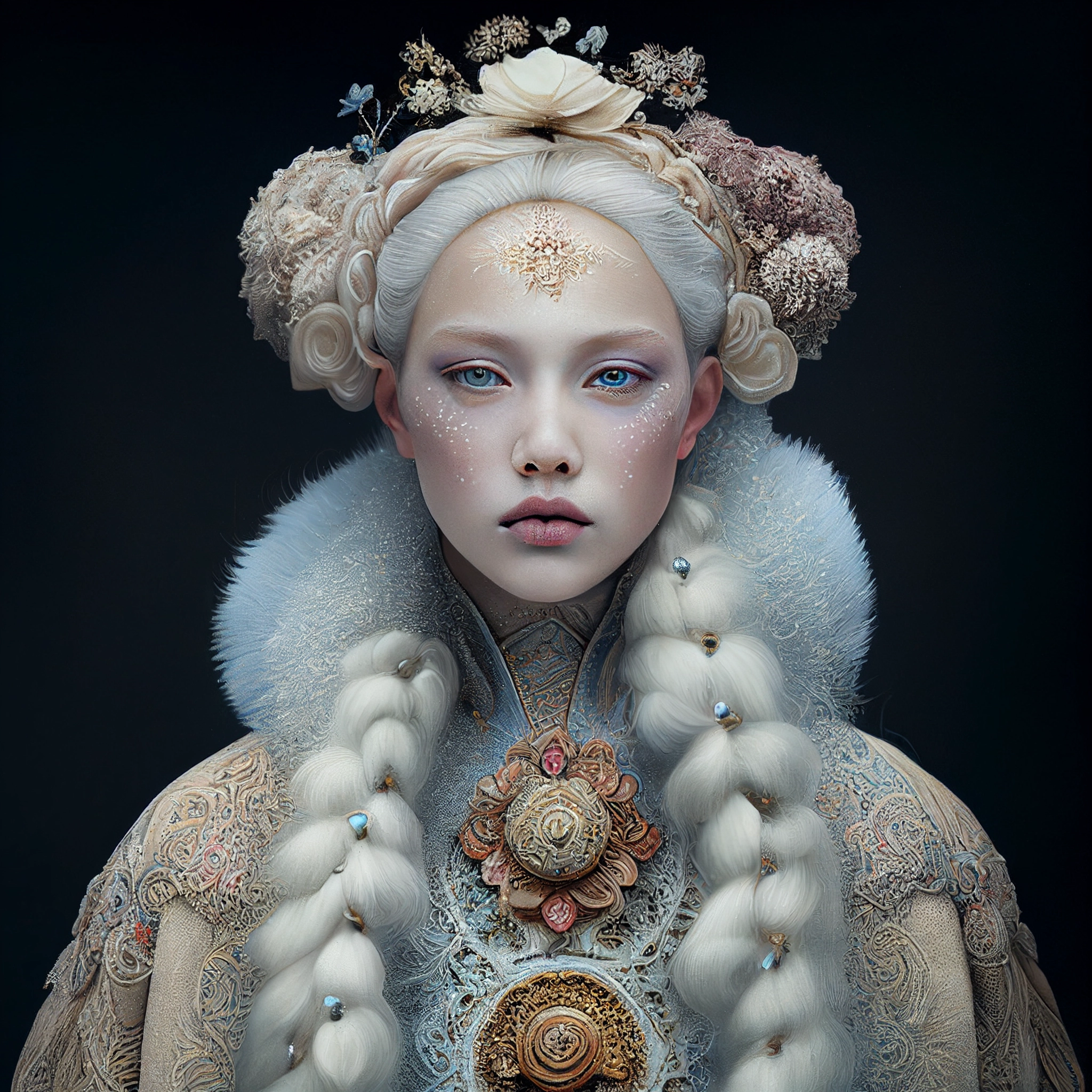 Exquisite Snow Goddess Portrait by James Christensen - Award-Winning 4K Photography