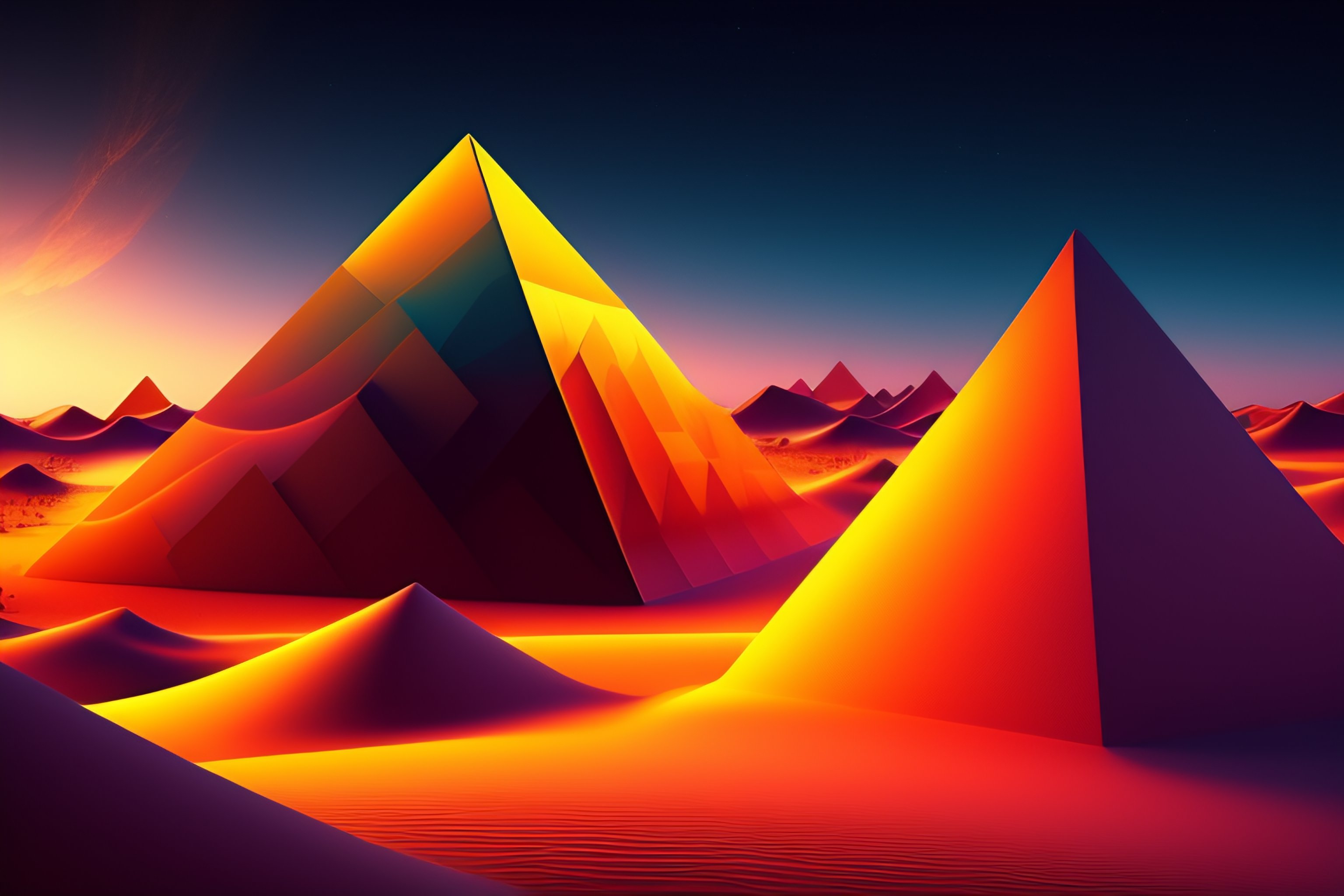 Abstract 3D Desert: Minimalist Geometric Art