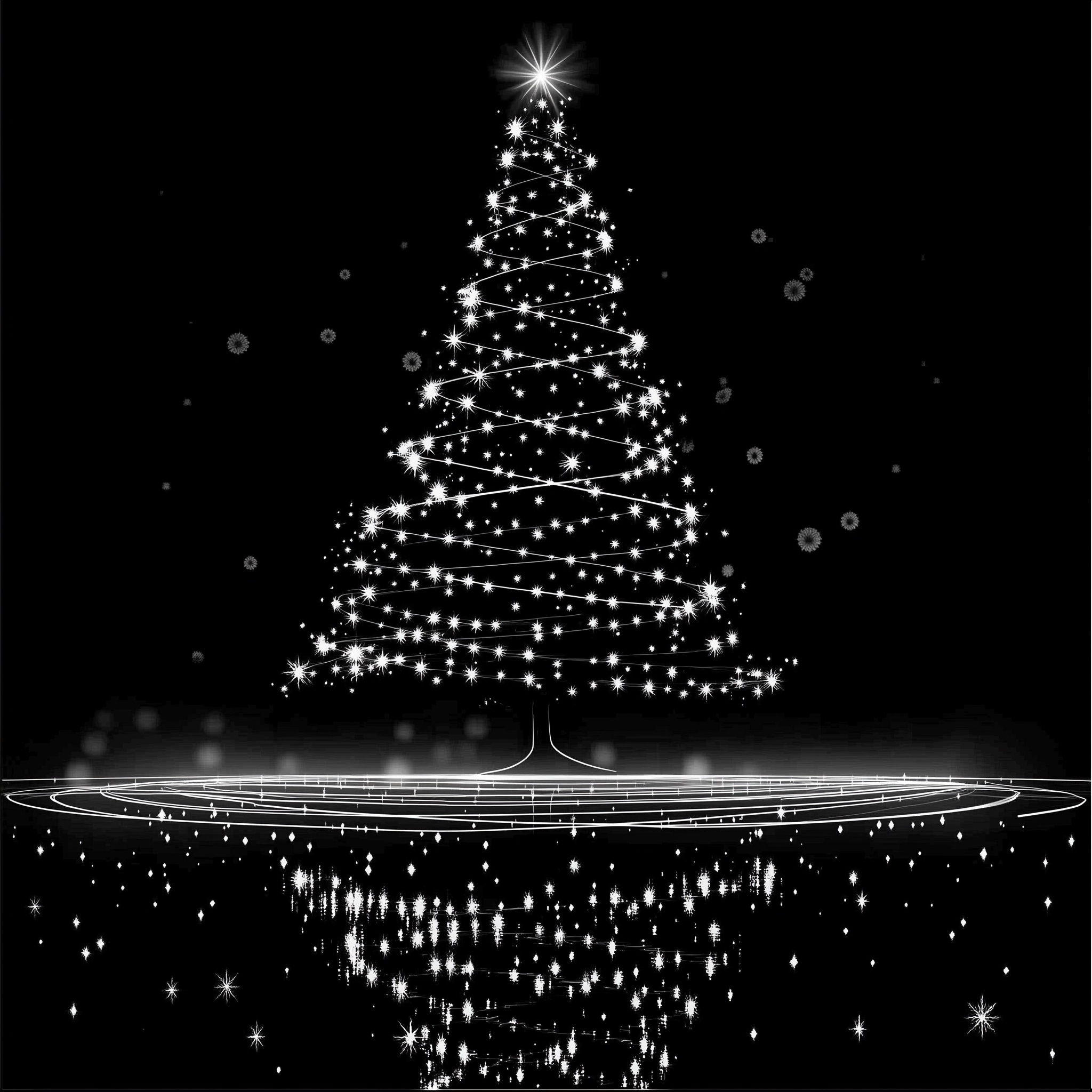 Elegant Black-and-White Christmas Tree Design