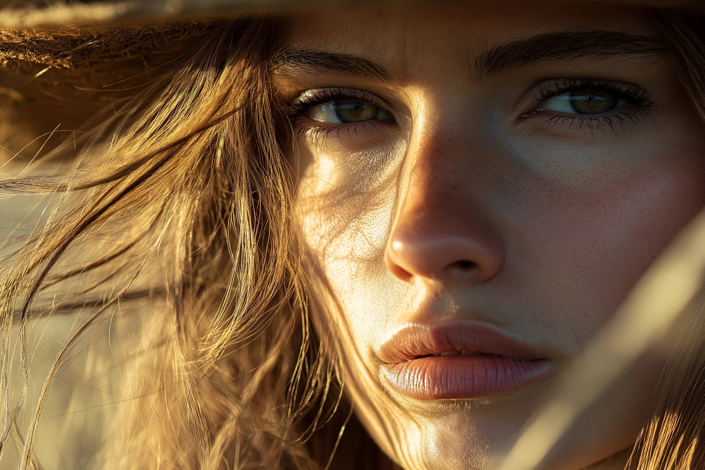 Cowgirl Close-Up: Focused Gaze in Natural Light