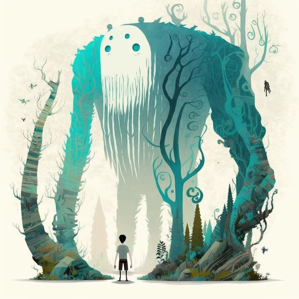 Elaborate Forest Monsters: Spooky & Colorful Vector Art