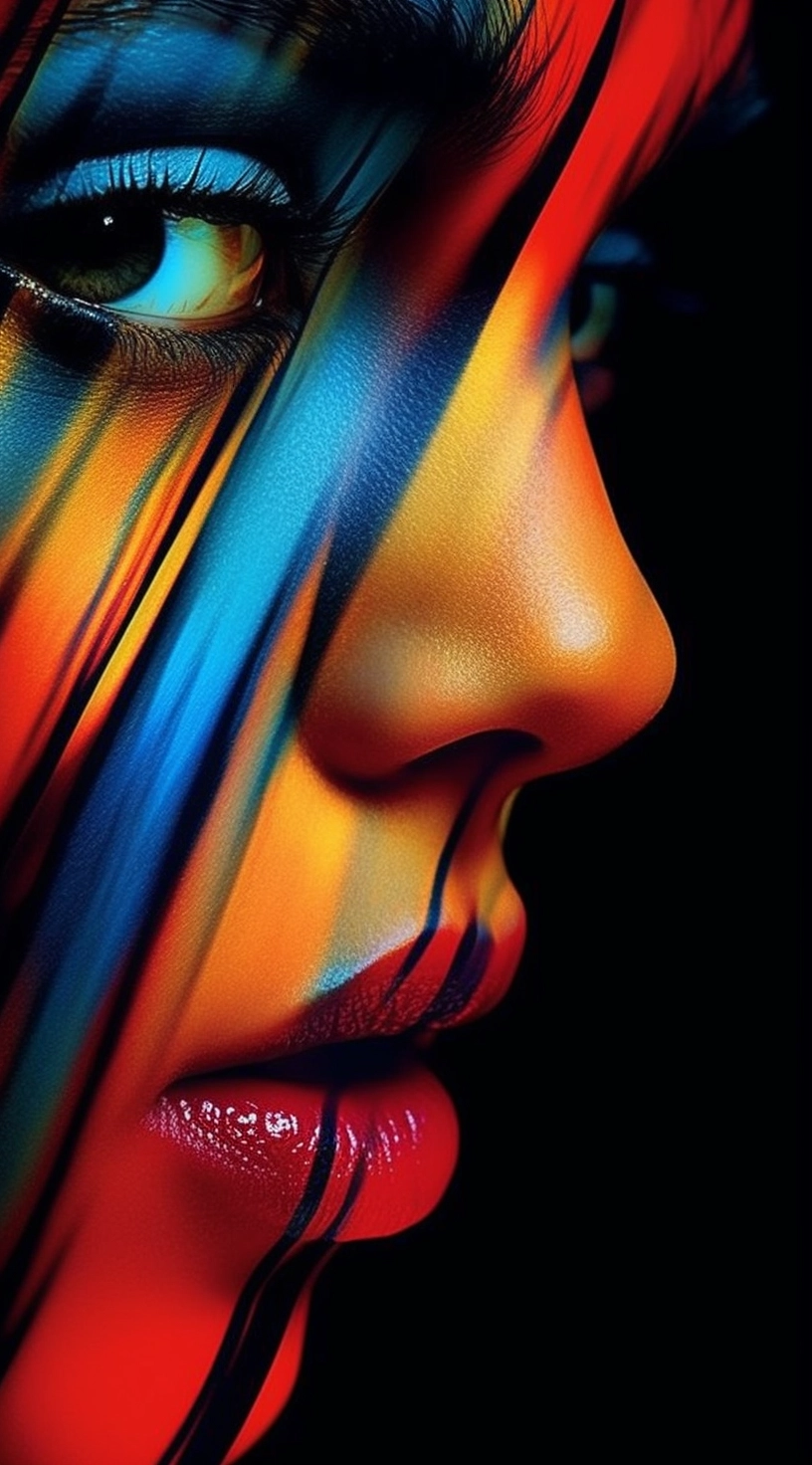 Avant Garde Closeup: Prismatic Fantasy Portrait